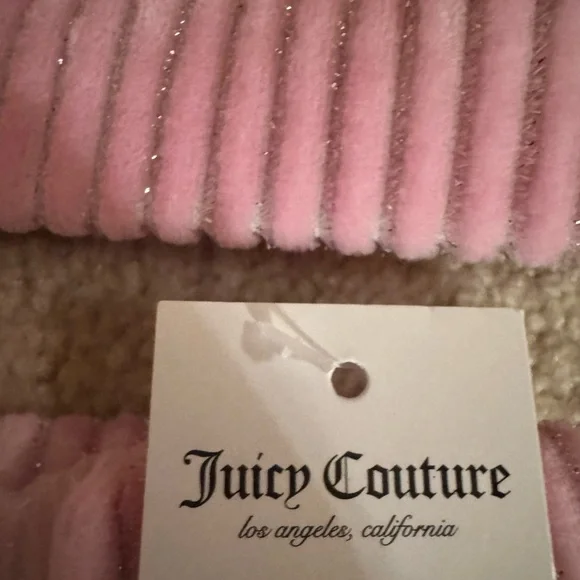 NWT Juicy Couture Pink And Silver Embroidered Corduroy - Picture 6 of 11